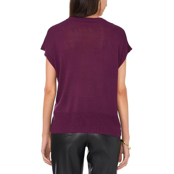 Vince Camuto Women's V-Neck Short-Sleeve Sweater Purple Size XL MSRP $89 - Picture 4 of 4